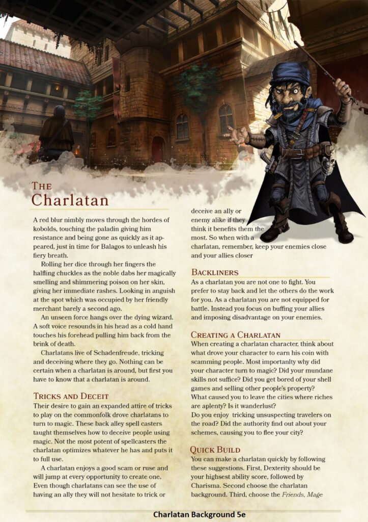 Charlatan Background 5e DnD 5th Edition D&d (2024)