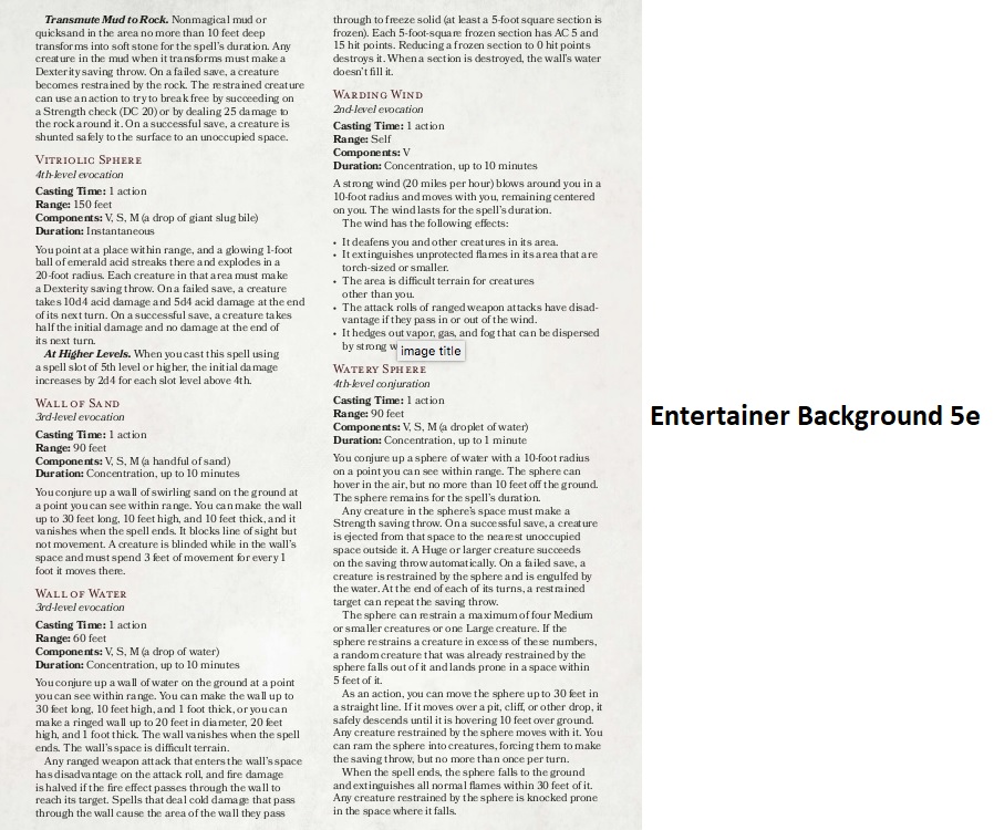 Entertainer Background 5e DnD 5th Edition D&d (2024)