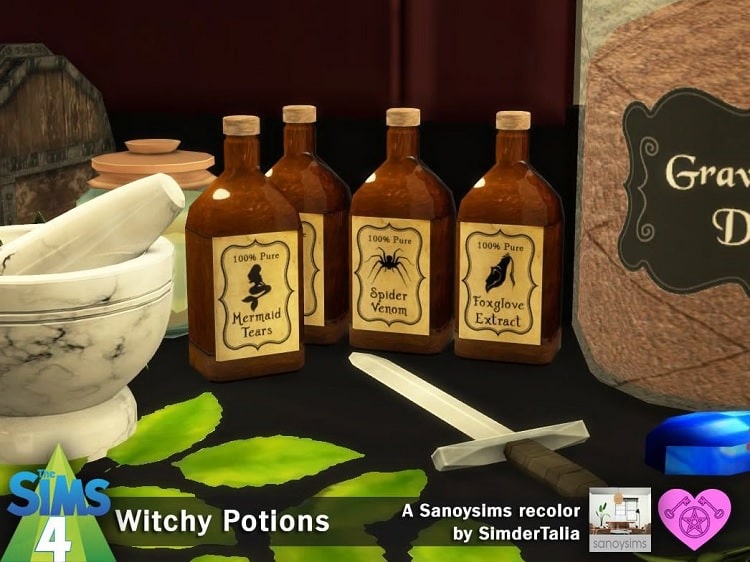Sims 4 Witch Potions Clutter CC by simdertalia