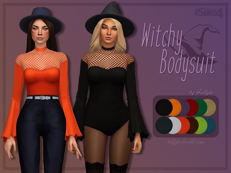 Sims 4 Witchy CC Bodysuit by Trillyke