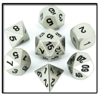 Paladin Roleplaying Silver Metal Die 