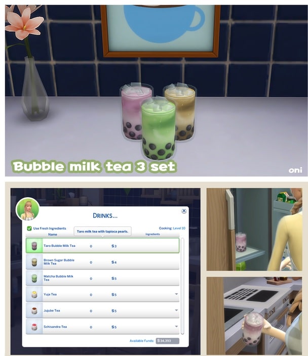 Sims 4 Bubble Tea Set