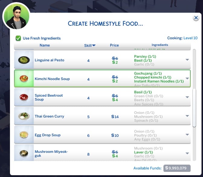 Sims 4 Kimchi Noodle Soup
