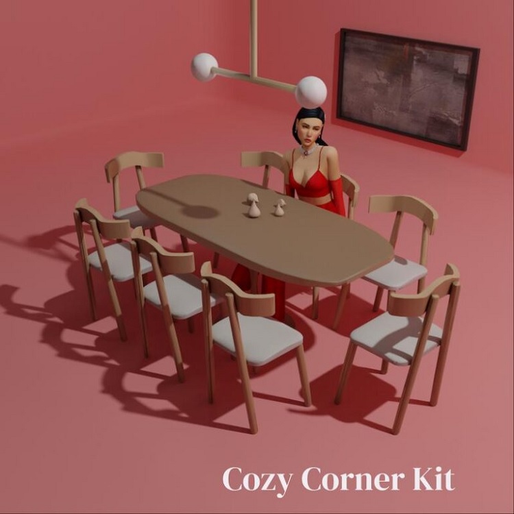 Cozy Corner Sims 4 Dining Room Pack by Aphrodite Sims