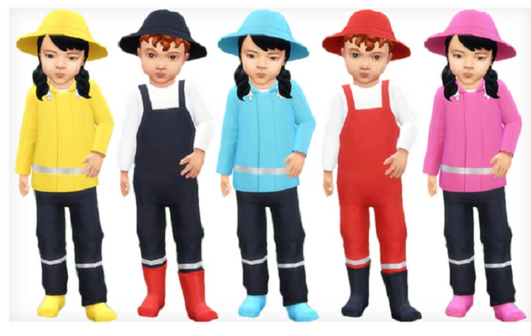 Rainy Days Sims 4 Toddler CC Pack by PowLuna