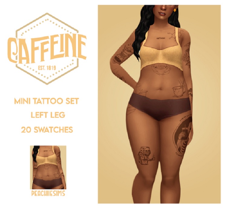 Caffeine Mini Tattoo Set by peachiiesims