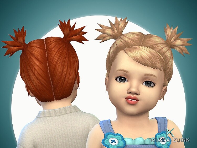 Kiara Zurk's Sims 4 Toddler Hair Pigtails