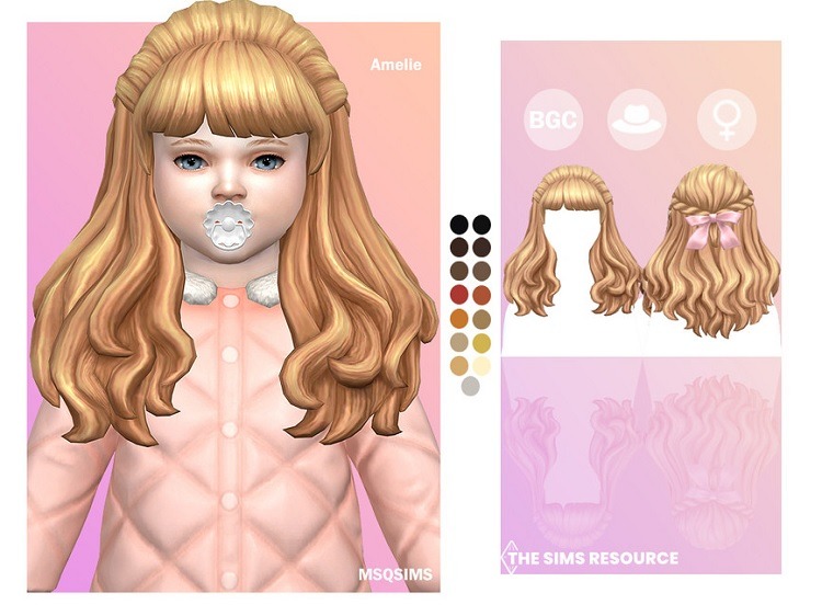 Toddler Hair CC for Girls by MSQSIMS