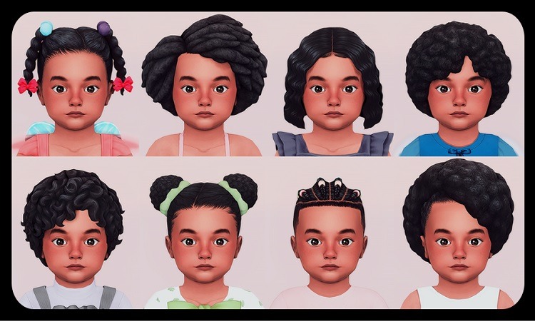 Yooniesim's Sims 4 Toddler Hair CC Set