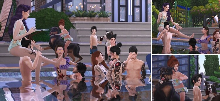 Mel Bennett's Swimming Pool Sims 4 Couple Poses