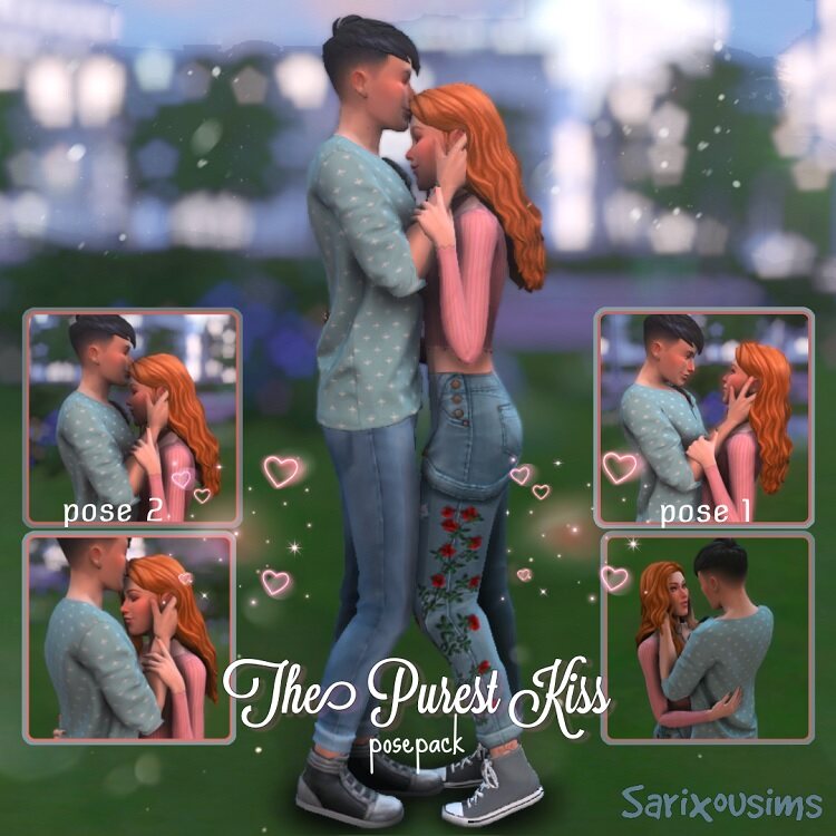 Sarixous Sims' Forehead Kiss Sims 4 Couple Poses