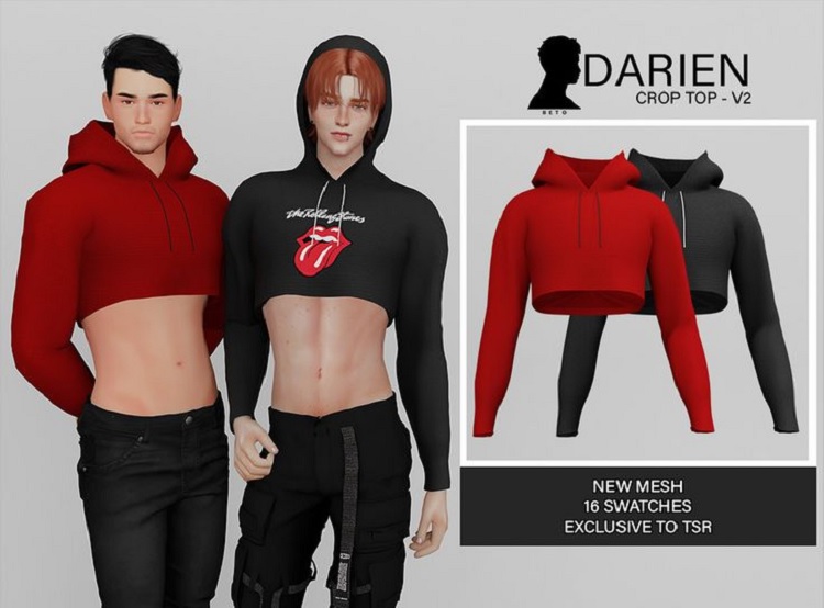 Beto_ae0's Hooded Crop Top for Men