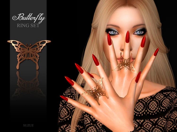 Butterfly Sims 4 CC Rings