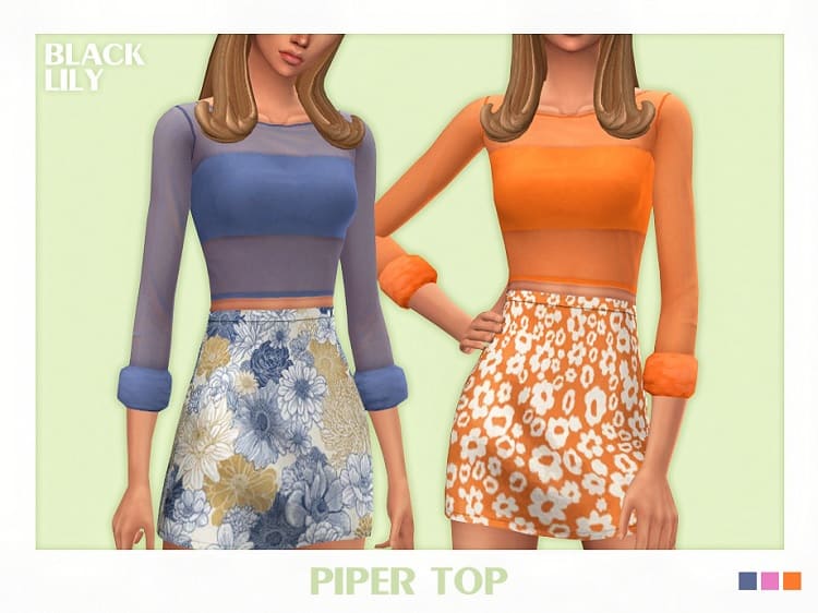 CC Crop Top by Piper Sims 4