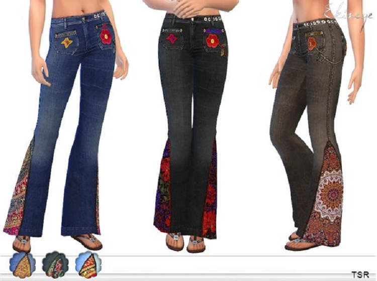 Retro Flared Jeans with Boho Style