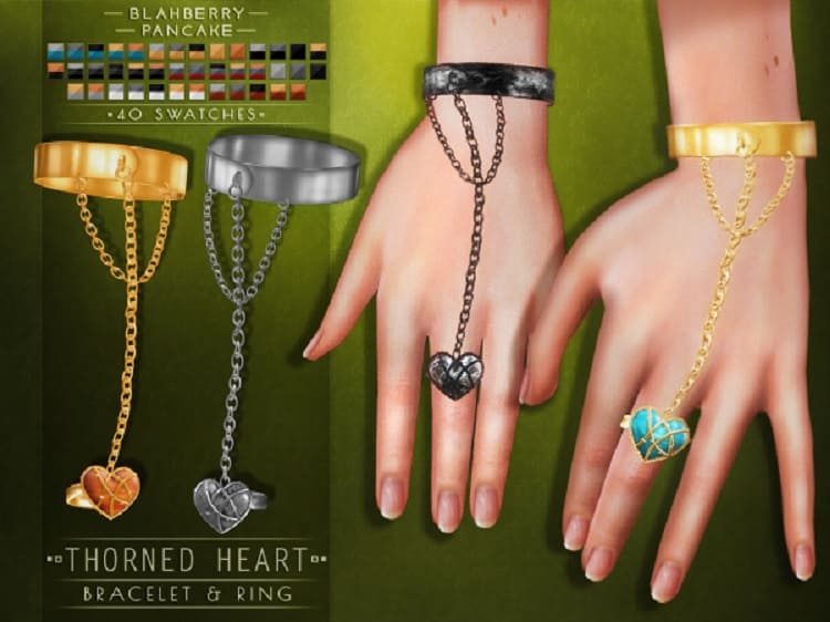 The Bracelet and Ring "Thorned Heart"