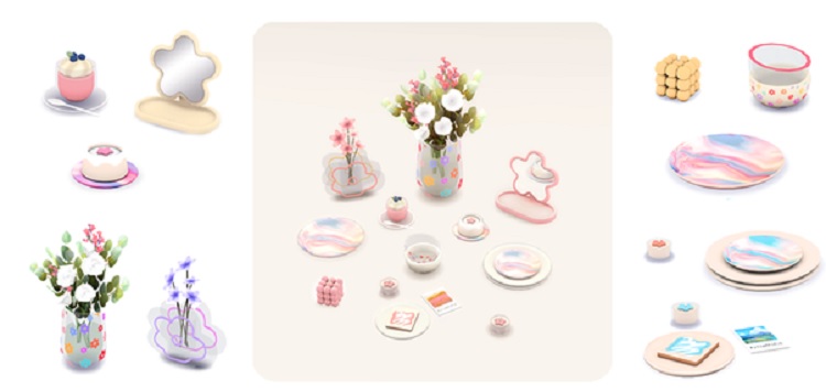 Daisy Floral Clutter Set