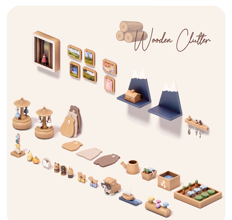 Aira's "Wooden Clutter Set